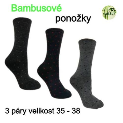 Dámské bambusové ponožky se vzorem 3 páry