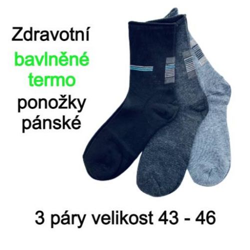 Zdravotní termo ponožky pánské 3 páry