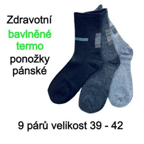 Zdravotní termo ponožky pánské 9 kusů