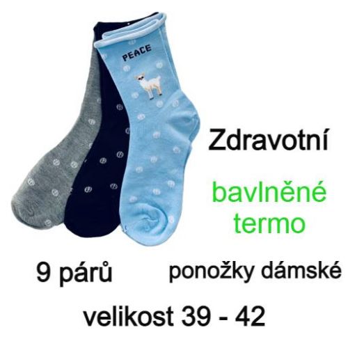 Barevné dámské termo ponožky 9 párů