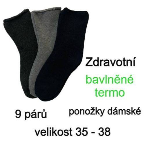 Zdravotní bavlněné dámské ponožky 9 kusů